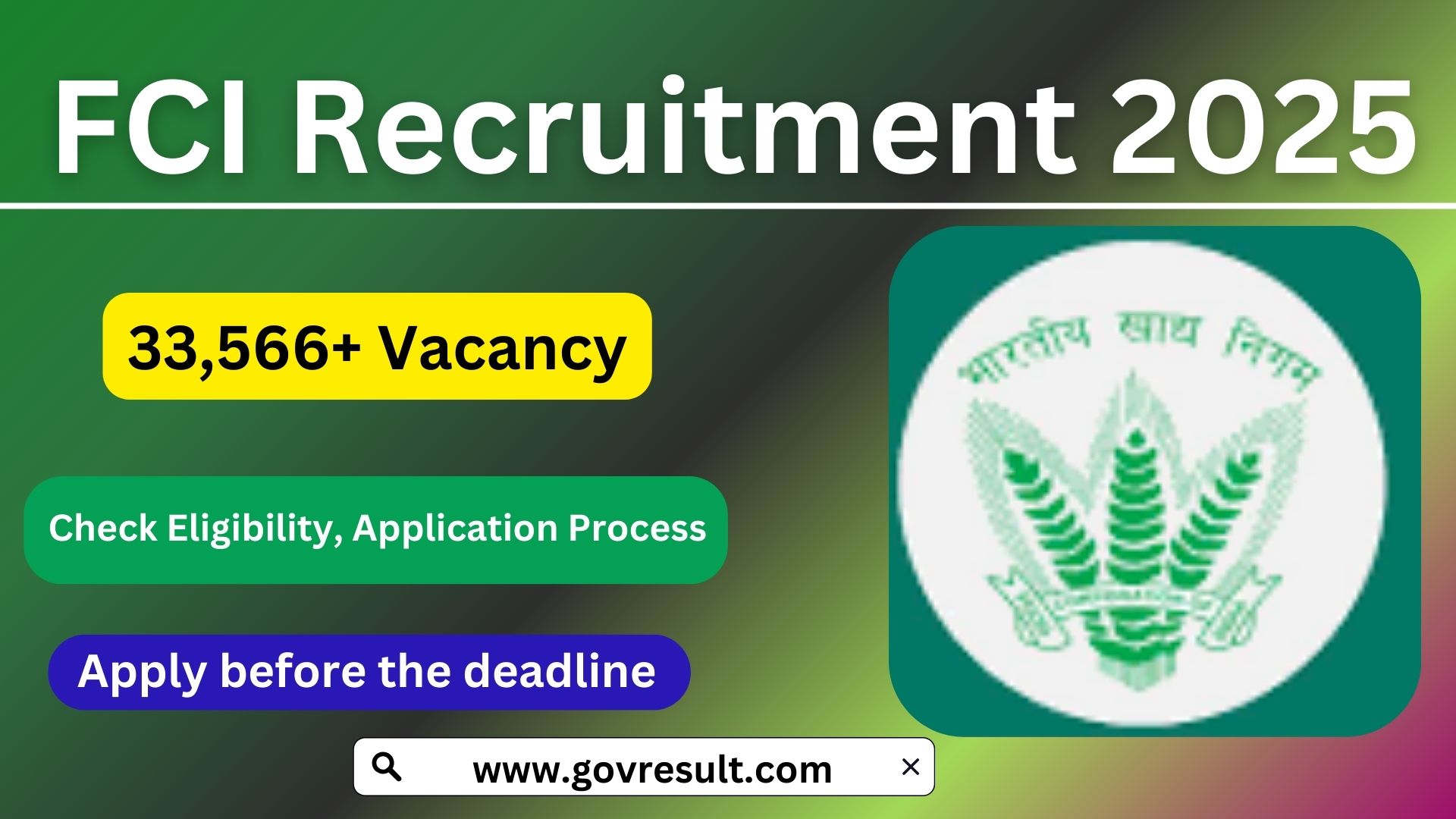 FCI Recruitment 2025: Unlock Your Career with 33,566 Vacancies