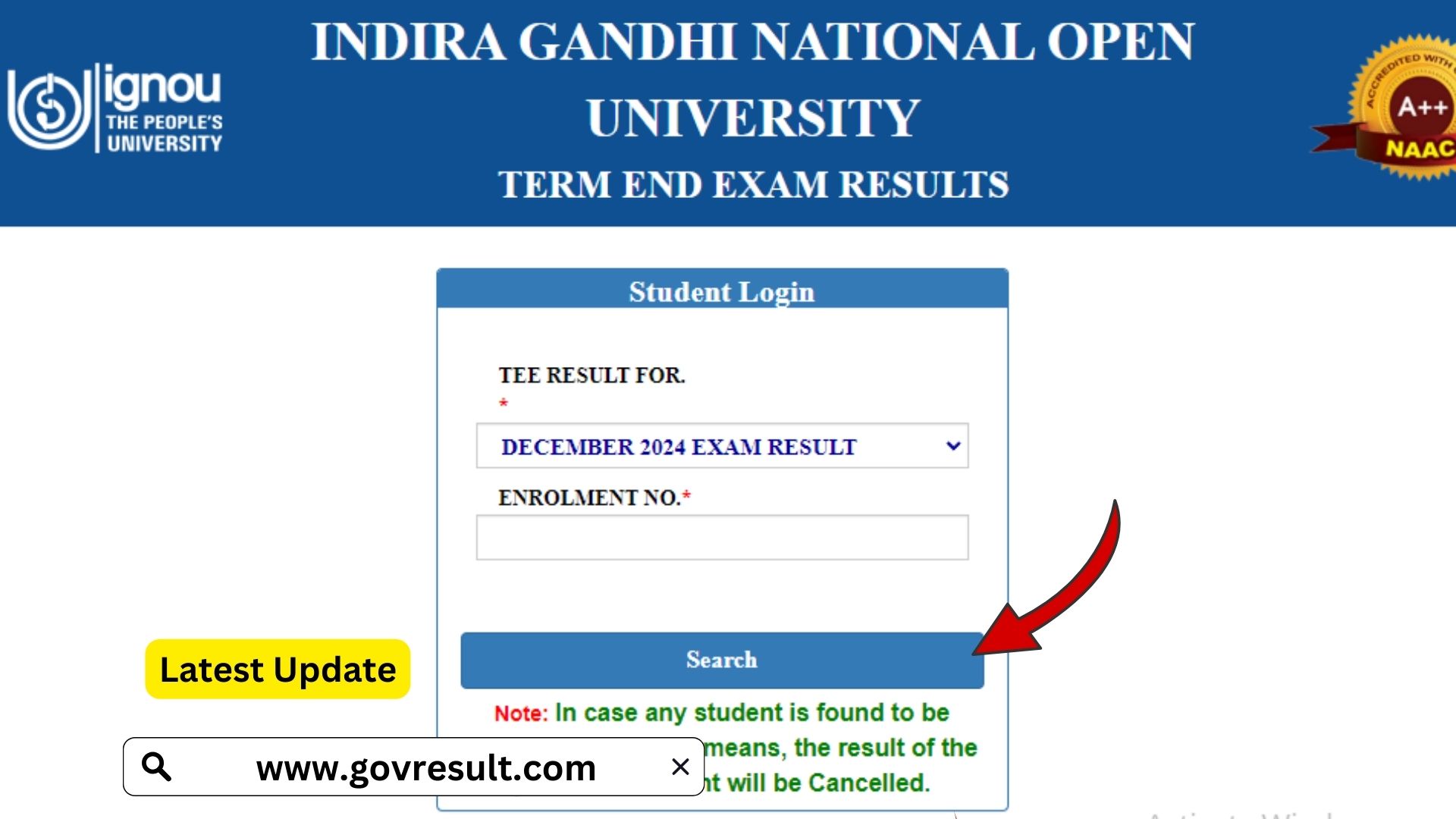 IGNOU Result December 2024: Check Your Results Online