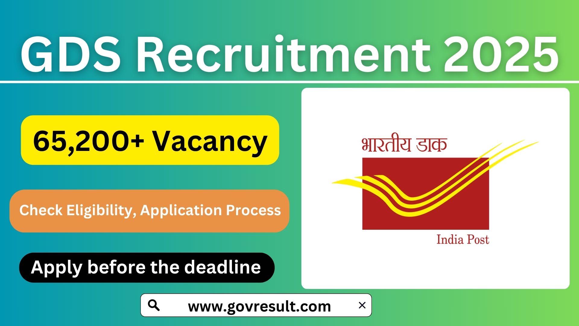 India Post Office GDS Recruitment 2025: Apply for 65,200 Vacancies