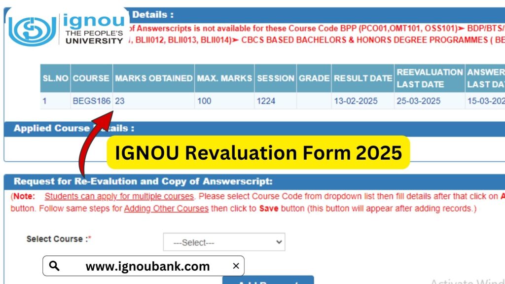 IGNOU Revaluation Form 2025: A Complete Guide