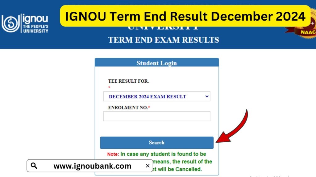 IGNOU Term End Result December 2024: Check Your TEE Result Online