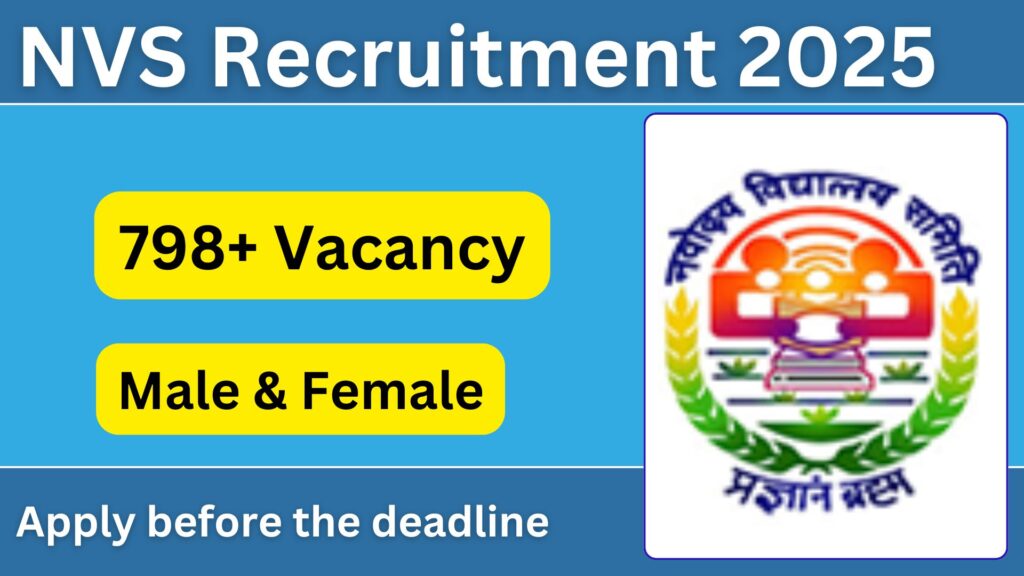 NVS Recruitment 2025: Apply Online for Teaching & Non-Teaching Posts