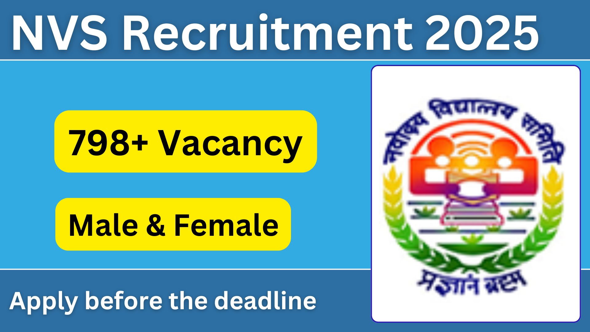 NVS Recruitment 2025: Apply Online for Teaching & Non-Teaching Posts