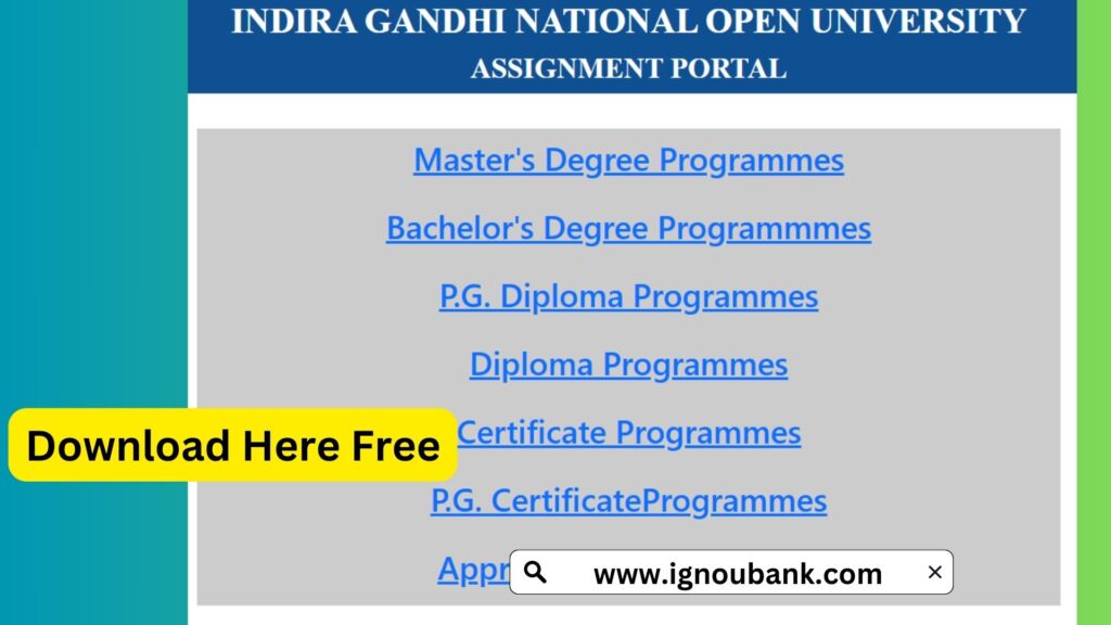 IGNOU Assignment Question Paper 2025: Everything You Need to Know 1 IGNOU Assignment Question Paper 2025: Everything You Need to Know