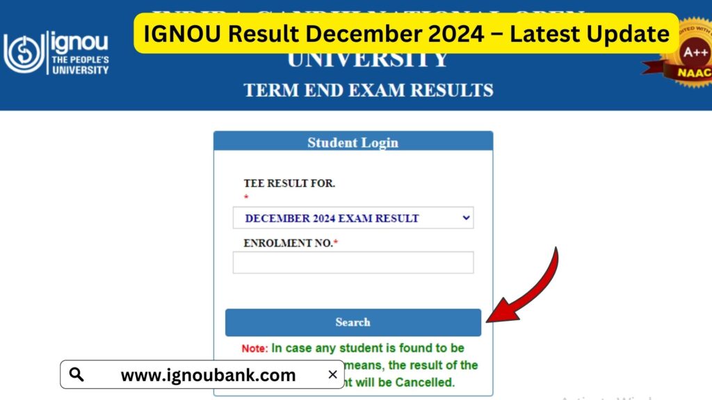 IGNOU Result December 2024: Check Your Term-End Exam Results Here