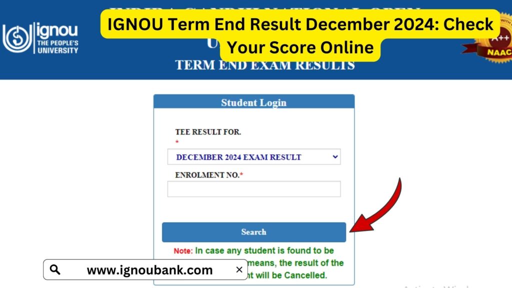 IGNOU Term End Result December 2024: Check Your Score Online