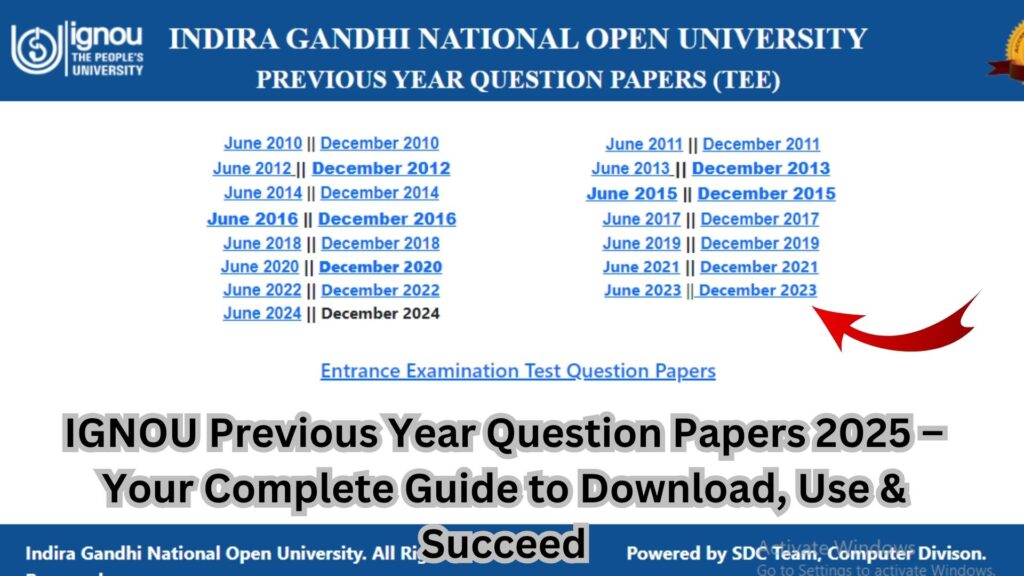 IGNOU Previous Year Question Papers 2025 – Your Complete Guide to Download, Use & Succeed