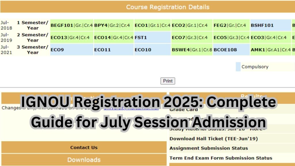 IGNOU Registration 2025: Complete Guide for July Session Admission