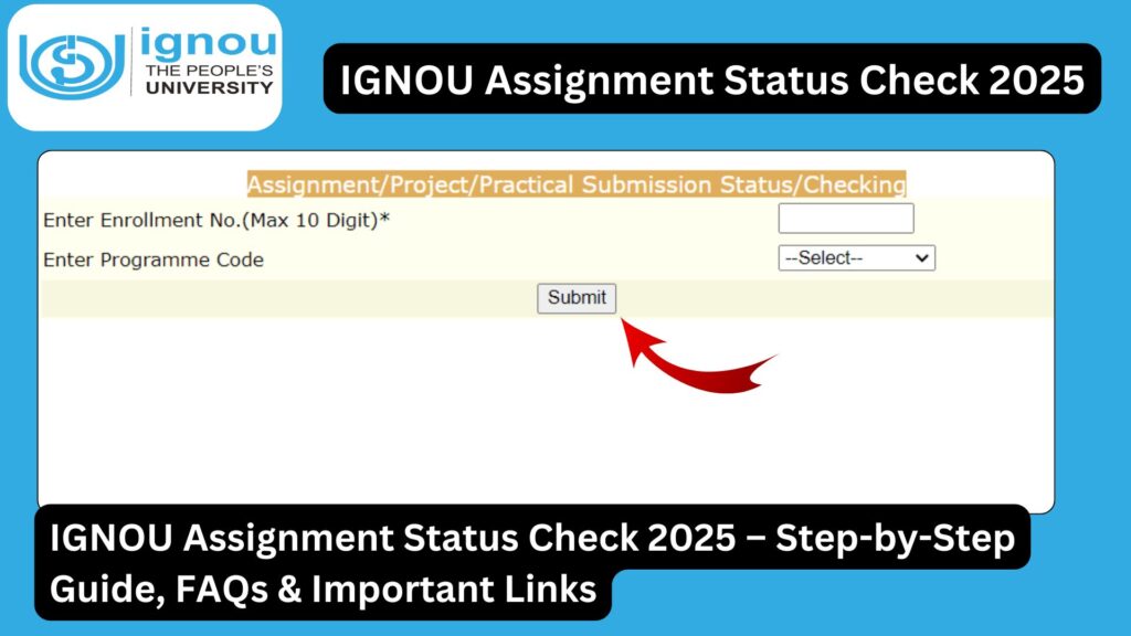 IGNOU Assignment Status Check 2025 – Step-by-Step Guide, FAQs & Important Links